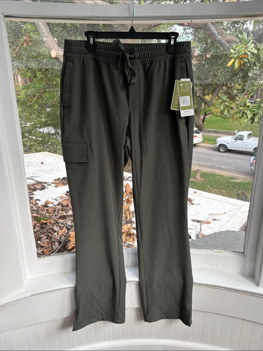 Healing Hands Olive Green Drawstring Cargo Joggers/Scrubs-NWTO Size M